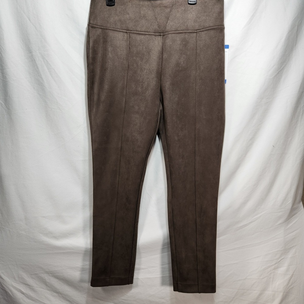 Andrew Marc Pants Women Size Large Taupe Faux Suede Pull On M‎ Stretch NWT
